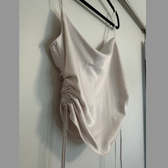 Satin Drawstring Side Cowl Neck Cami - Picture 4 of 6